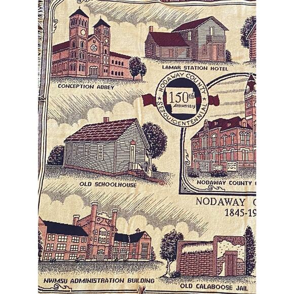 Nodaway County 150th Anniversary Historic Wall Hanging Throw/Blanket/Tapestry - Picture 4 of 5